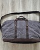 torby podróżne Duża szaro-brązowa torba podróżna ze skóry i bawełny  w stylu Vintage. 1