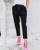 spodnie dresowe damskie Spodnie z dżerseju Boyfriend Look 415 czarne 8