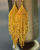 kolczyki szklane Skúfar II, złote "indiańskie" kolczyki, beading 5
