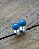 kolczyki wire wrapping Mleczny granat  kropki - sztyfty 4