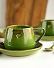 filiżanki Filiżanka ze spodkiem beczułka ręcznie robiona 250 ml - Zielona z sercem 4