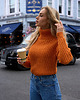 swetry damskie Sweter z golfem-pomarańczowy(M-771) 1