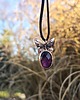 wisiory Naszyjnik z ametystem i motylem 2