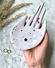 pojemniki na biżuterię Ceramiczna Dłoń Podstawka na Biżuterię Lolipop w Czarne Ciapki 2