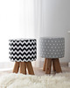 stołki Stołek skandynawski chevron czarny 1