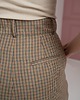 spodnie materiałowe damskie Wełniane spodnie w kratkę z szeroką nogawką 7