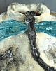 figurki i rzeźby Naczynie ceramiczne z rzeźbą ważki - seria "Kamienny sen" 3