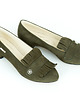 baleriny damskie BALERINKI W SZPIC MODEL 046 OLIWKOWY 2