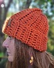 czapki damskie Ciepła czapka szydełkowa Basic Orange 3