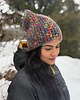 czapki damskie Kolorowa duża czapka beanie z wełną i alpaką 1