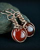 kolczyki wire wrapping Kolczyki wire wrapping z karneolem 6