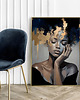 plakaty Plakat Woman Gold Wave - abstrakcja 5