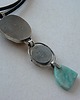 srebrne naszyjniki - bursztyn, larimar, sugilit-wisior- 8
