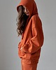 bluza z kapturem damska Pomarańczowa bluza bawełniana oversize 1