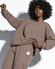 bluza bez kaptura damska Bluza damska crewneck F1809 Brązowa 4