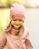 czapki dziecięce Czapka zimowa dzianinowa z kominem - peonia 1