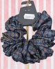 gumki do włosów XL duża gumka do włosów jedwab naturalny scrunchie granatowa wzór 2