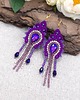 kolczyki soutache Joy kolczyki sutasz fioletowe błyszczące z cyrkoniami 2