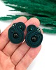 kolczyki soutache Kolczyki sutasz zielone sztyfty Largo szmaragd nilu małe lekkie 1