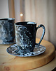 kubki Kubki dla Pary Czarny Marmur Ceramiczne 2x300ml 3