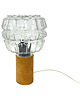 lampy stołowe AKA Leuchten vintage lampka nocna z prasowanego szkła drewna Niemcy lata 70. 4