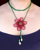 chokery Różowo-bordowa lilia - naszyjnik choker 1