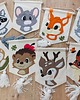 karuzele i girlandy do łóżeczka Flaga z jeżem handmade , leśna dekoracja ścienna do pokoju dziecka 4