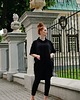 bluza bez kaptura damska Bluza damska tunika luźna asymetryczna czarna 2