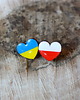 kolczyki z żywicy Dla UKRAINY! Kolczyki serca z flagą Ukrainy i Polski 2