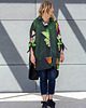 kurtki damskie Peleryna Frida Green Abstract 1