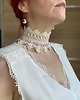 chokery Szydełkowy choker kremowo liliowy! Prześliczny. 5