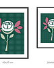 plakaty Plakat z różą, butelkowa zieleń 3