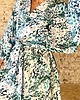 szlafroki damskie Szlafrok narzutka kimono w zielony wzór krótki 6