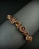 bransoletki wire wrapping Miedziana bransoleta cuff z różowym turmalinem 3