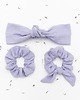 gumki do włosów Scrunchie/frotka muślin lawendowa 1