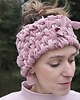 opaski do włosów Różowa ciepła opaska handmade 2