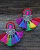 kolczyki soutache Duże i kolorowe kolczyki boho z chwostami 3