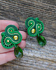 kolczyki soutache Zielono złote  kolczyki soutache 3