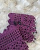 rękawiczki damskie Mankiety koronkowe śliwkowe fioletowe z koraliczkami lace cuffs 5