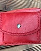 portfele męskie Portfel czerwony ze skóry ręcznie uszyty na bilon. 5