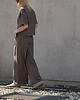 t-shirt damskie Wiskozowy t-shirt oversize - kakao 5