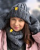 czapki damskie Wełniana czapka zimowa WOOLY grafit 4