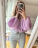 kardigany damskie Moherowy kardigan mgiełka  z ozdobnymi biżuteryjnymi guzikami handmade 1