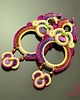 kolczyki soutache Beż fiolet i róż - bardzo długie kolczyki sutasz 1