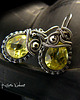kolczyki wire wrapping Kolczyki Dragony - Słoneczny Kwarc Srebro 1