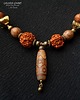 korale Agat DZI i rudraksha w niezwykłym etnicznym naszyjniku unikat handmade UNISEX 8