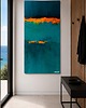 obrazy ZŁOTY ZACHÓD - ręcznie malowany obraz na płótnie 80x160cm 1