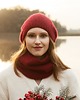 szale damskie Cienki czerwony komin wełniany Rouge 3