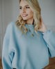 bluza bez kaptura damska Bluza Basic oversize błękitna 6