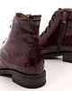 botki damskie Botki skórzane - suwak + sznurówki - kolor bordowy   (6386) 3